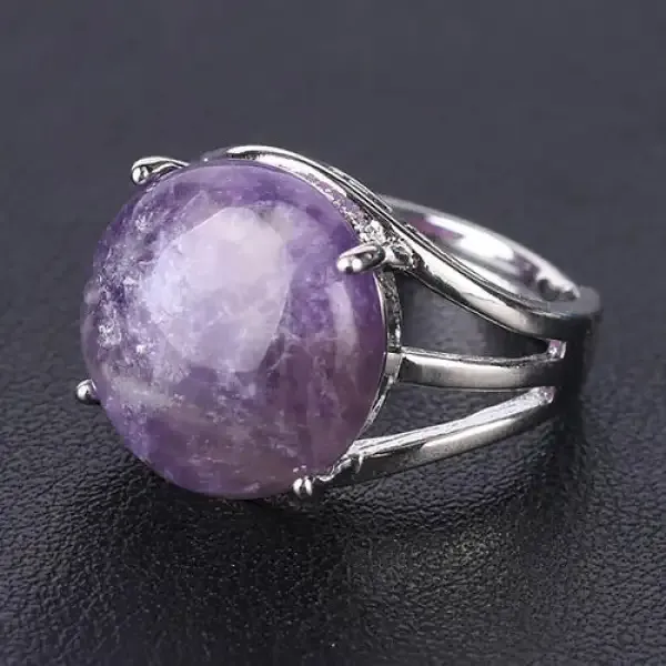 Bague Bouddha avec pierre Cabochon (Acier) – Image 6