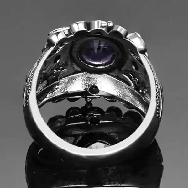 Bague Bouddha en Ancienne Améthyste (Argent) – Image 2