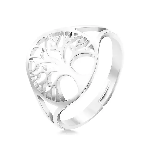 Bague Bouddha Femme avec l'Arbre de Vie (Acier)