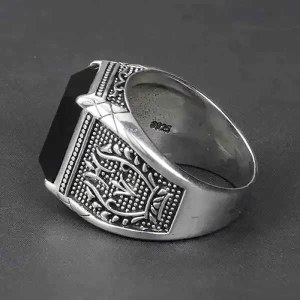 Bague Bouddha et la pierre d'Onyx (Argent) – Image 3