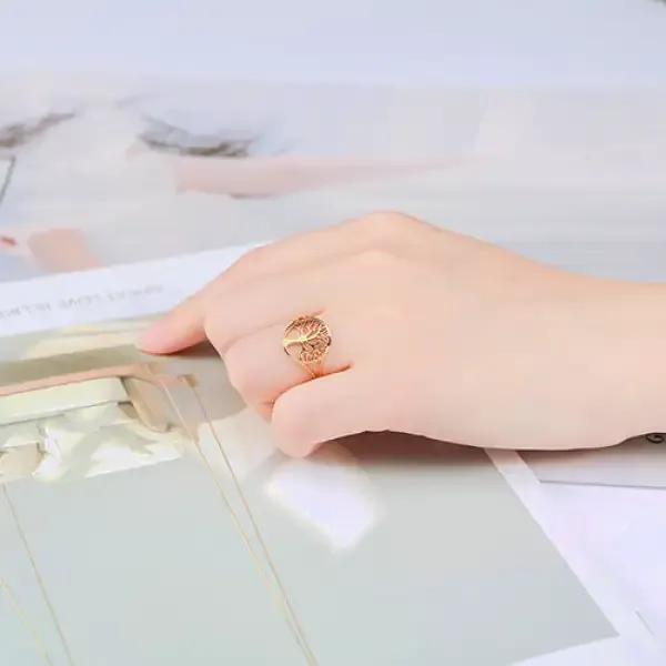 Bague Bouddha Femme avec l'Arbre de Vie (Acier) – Image 6