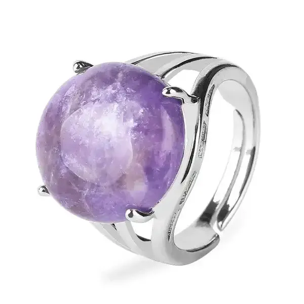 Bague Bouddha avec pierre Cabochon (Acier)