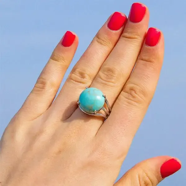 Bague Bouddha avec pierre Cabochon (Acier) – Image 4