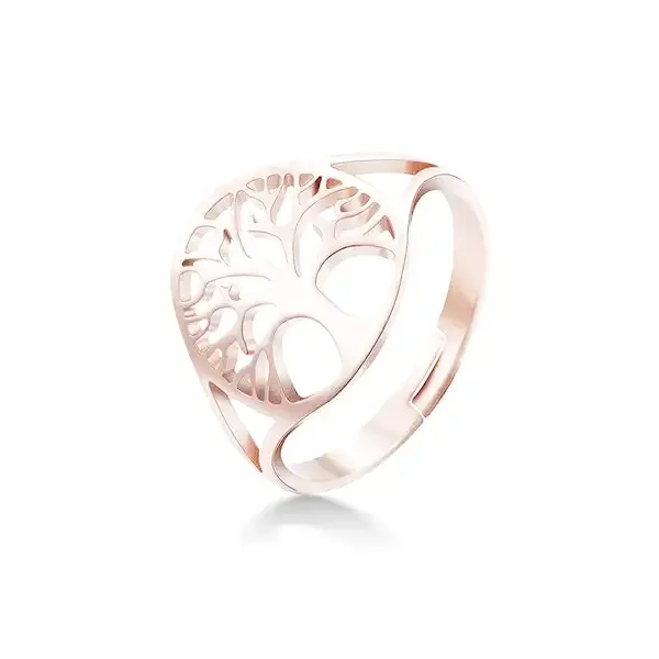Bague Bouddha Femme avec l'Arbre de Vie (Acier) – Image 2
