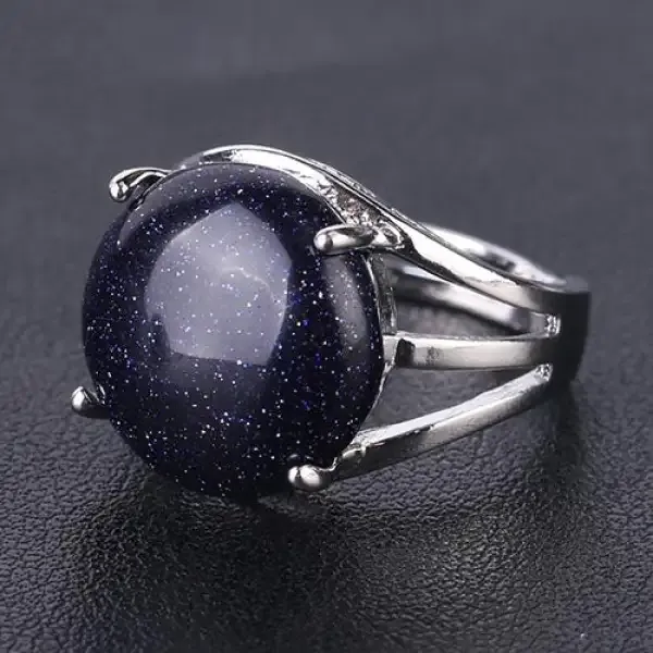 Bague Bouddha avec pierre Cabochon (Acier) – Image 8