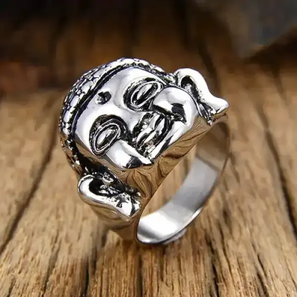 Bague Bouddha pour le Bouddhiste Tibétain (Acier) – Image 4