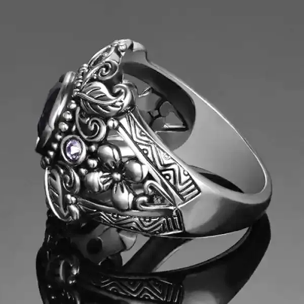 Bague Bouddha en Ancienne Améthyste (Argent) – Image 4