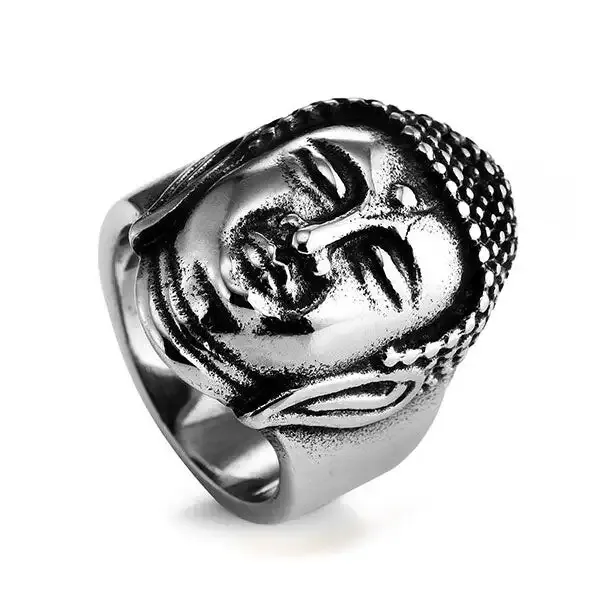 Bague Bouddha avec le Visage de Bouddha (Acier)