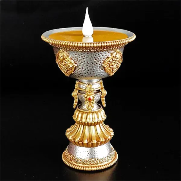 Lampe Tibétaine Bouddha avec Bougeoir – Image 2