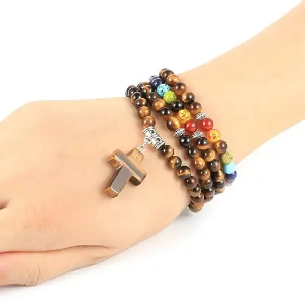 Collier Chapelet en Perles avec Croix – Image 2