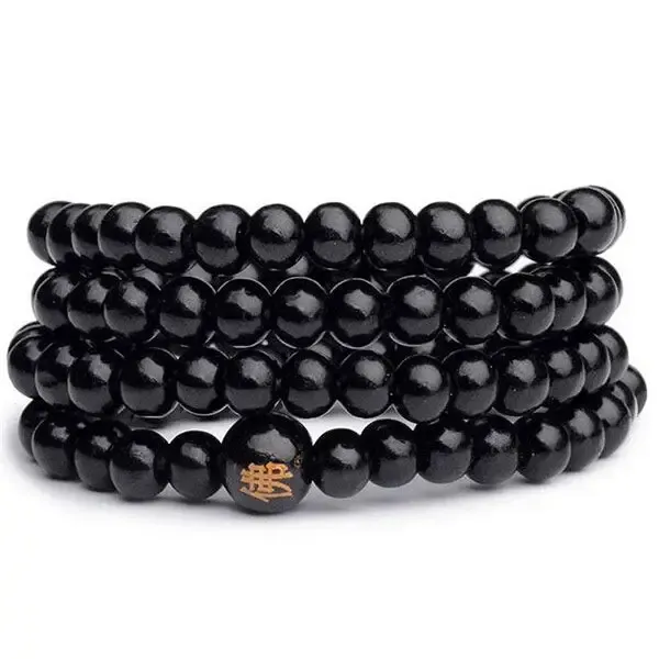 Chapelet Bouddhiste Mala Chinois Noir