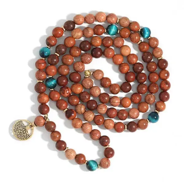 Chapelet Bouddhiste avec Pendentif Arbre de Vie – Image 2