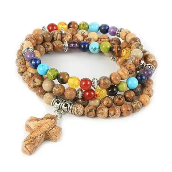 Collier Chapelet en Perles avec Croix – Image 9