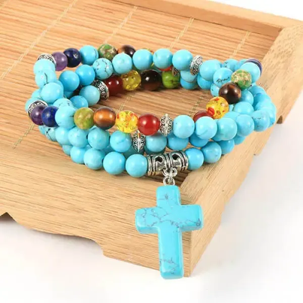 Collier Chapelet en Perles avec Croix – Image 4