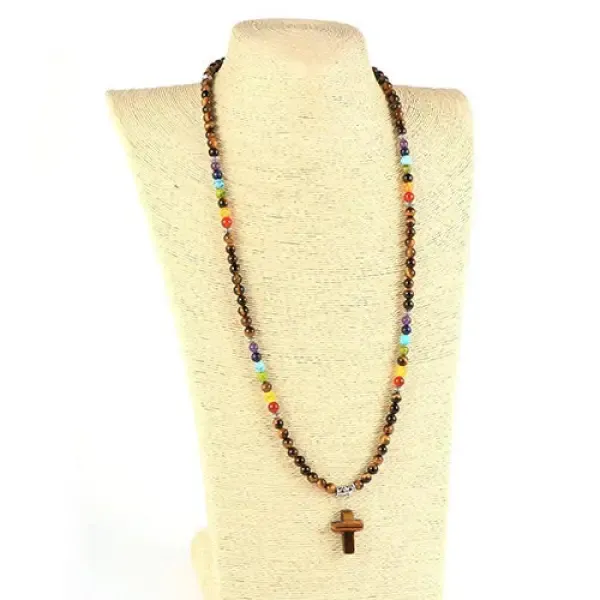 Collier Chapelet en Perles avec Croix – Image 3