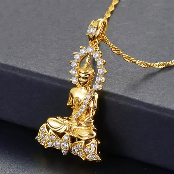 Pendentif Bouddha avec Collier en Acier – Image 2