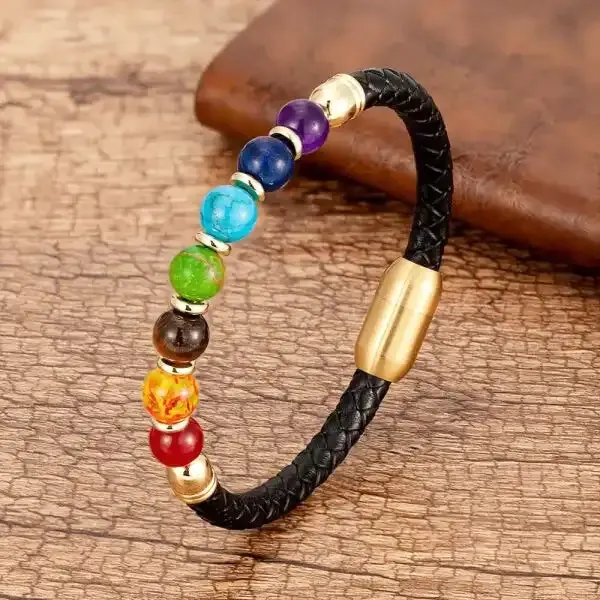 Bracelet Bouddhiste avec Pierres de Chakras – Image 5