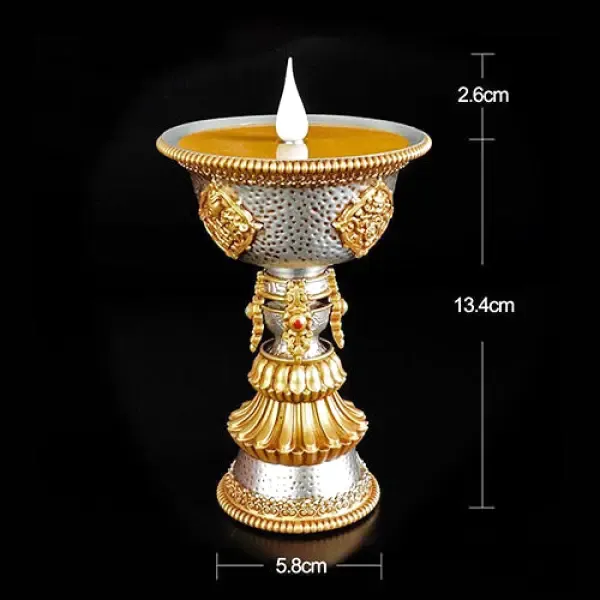 Lampe Tibétaine Bouddha avec Bougeoir – Image 6
