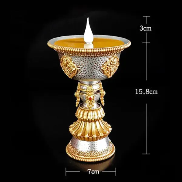 Lampe Tibétaine Bouddha avec Bougeoir – Image 7