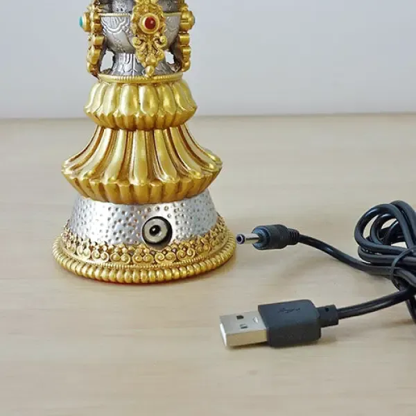 Lampe Tibétaine Bouddha avec Bougeoir – Image 5