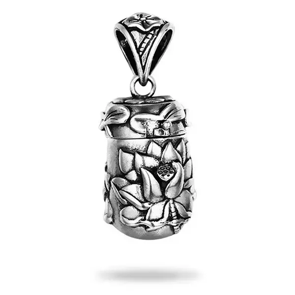 Pendentif Bouddha avec Amulette Bouddhiste en Argent