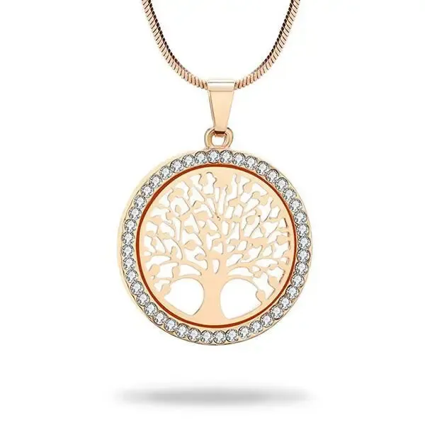 Pendentif Bouddha avec l'Arbre de Vie en Acier – Image 2
