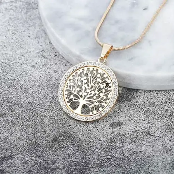 Pendentif Bouddha avec l'Arbre de Vie en Acier – Image 6