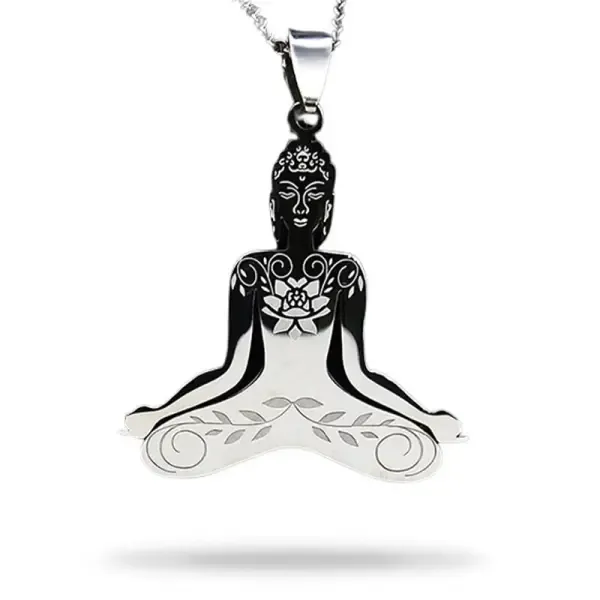 Pendentif Bouddha en Acier