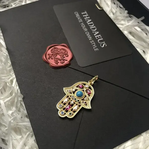 Pendentif Bouddha avec la Main de Fatma en Argent – Image 2