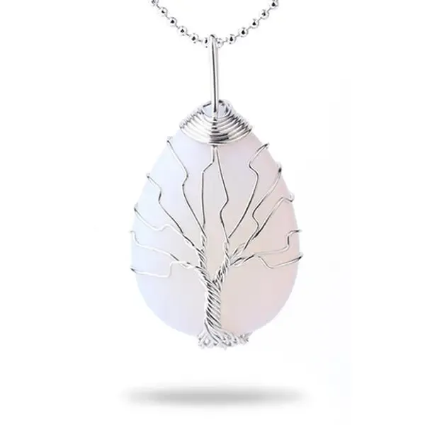 Pendentif Bouddha avec l'Arbre de Vie et une pierre d'Opale