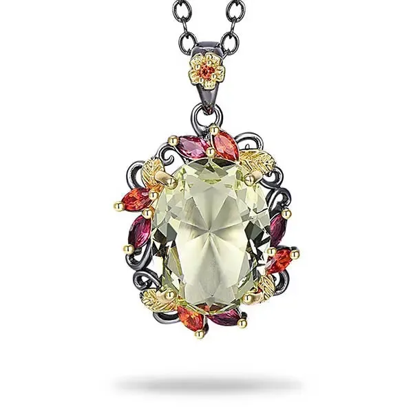 Pendentif Bouddha avec pierre de Zircon Vert