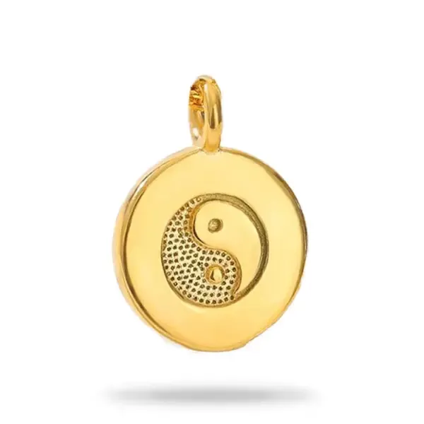 Pendentif Bouddha et symbole Yin Yang en Or