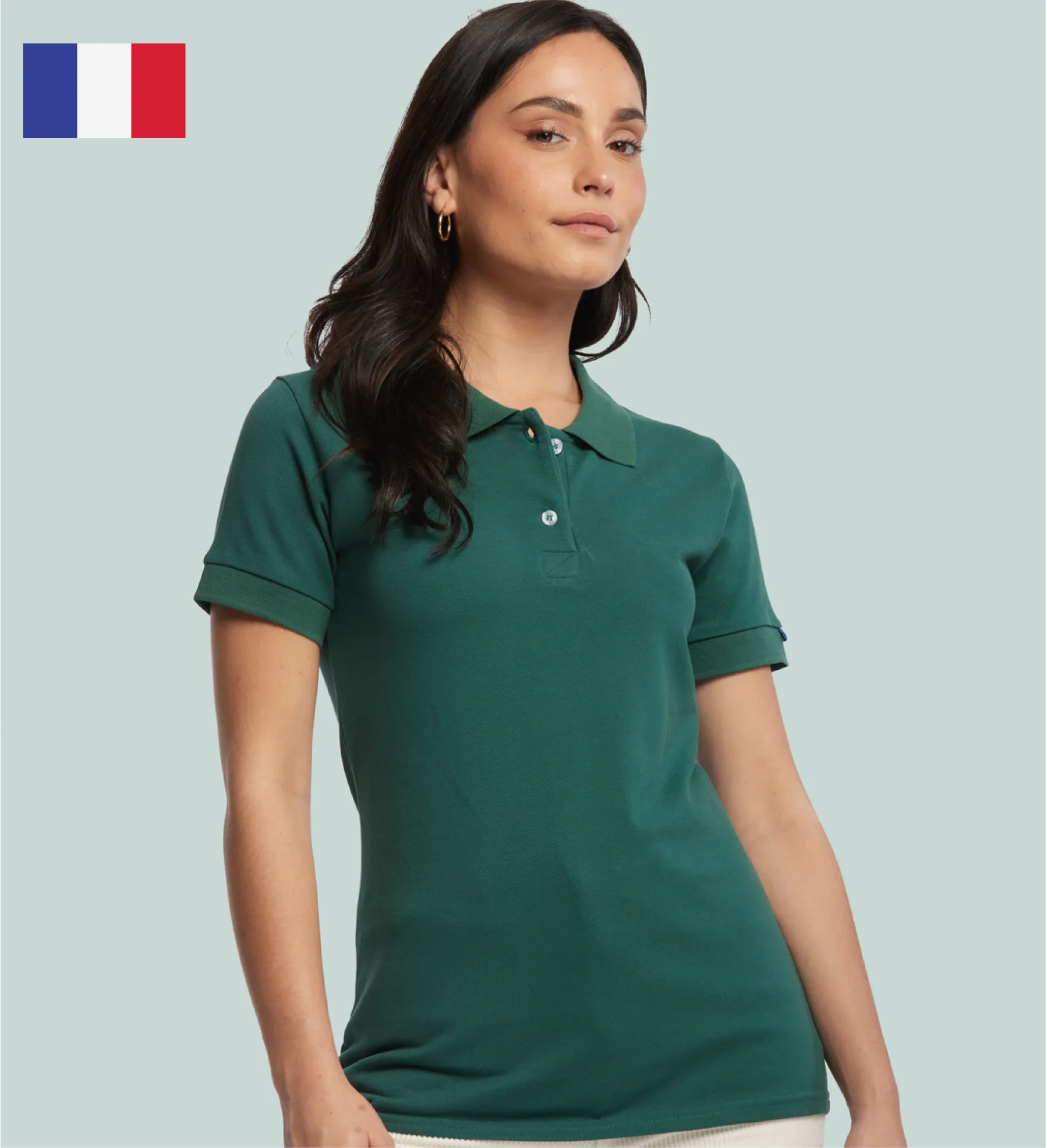 Polo manches courtes made in France femme