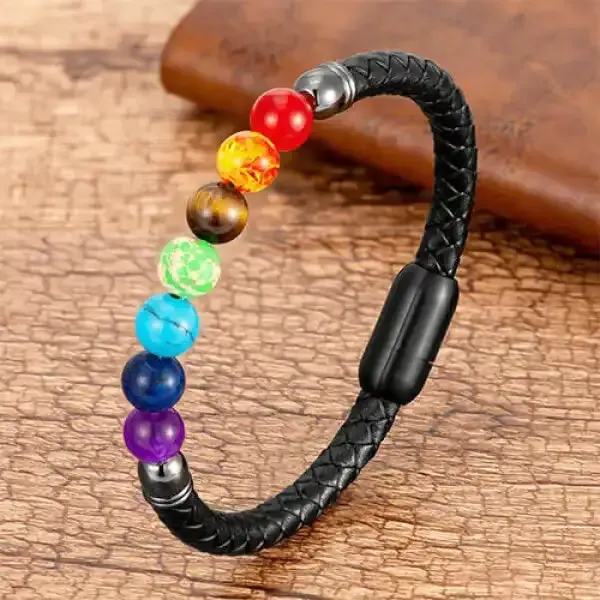 Bracelet Bouddhiste avec Pierres de Chakras – Image 3