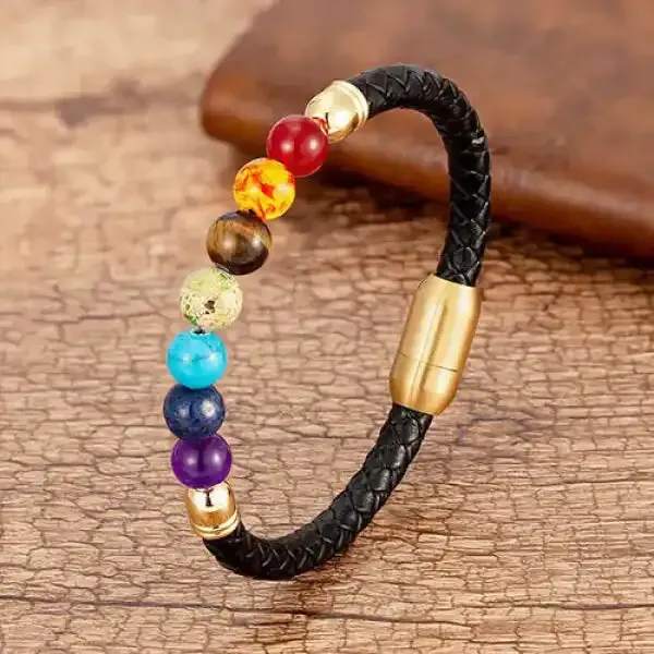 Bracelet Bouddhiste avec Pierres de Chakras – Image 2