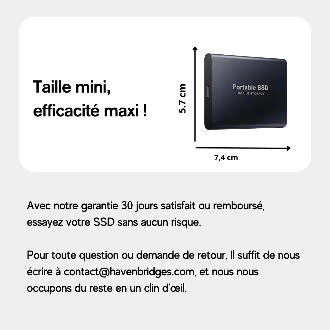 SSD Externe 500 Go | Jusqu’à 64To | Disque Dur Externe Portable Havenbridges – Image 4