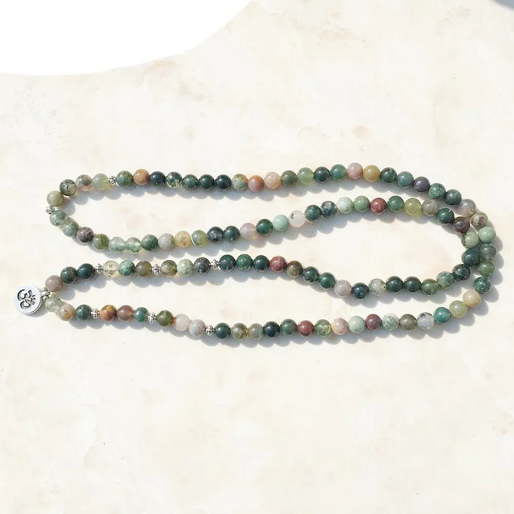Bracelet Mala "Chanceuse" de 108 perles en Agate Indienne – Image 4