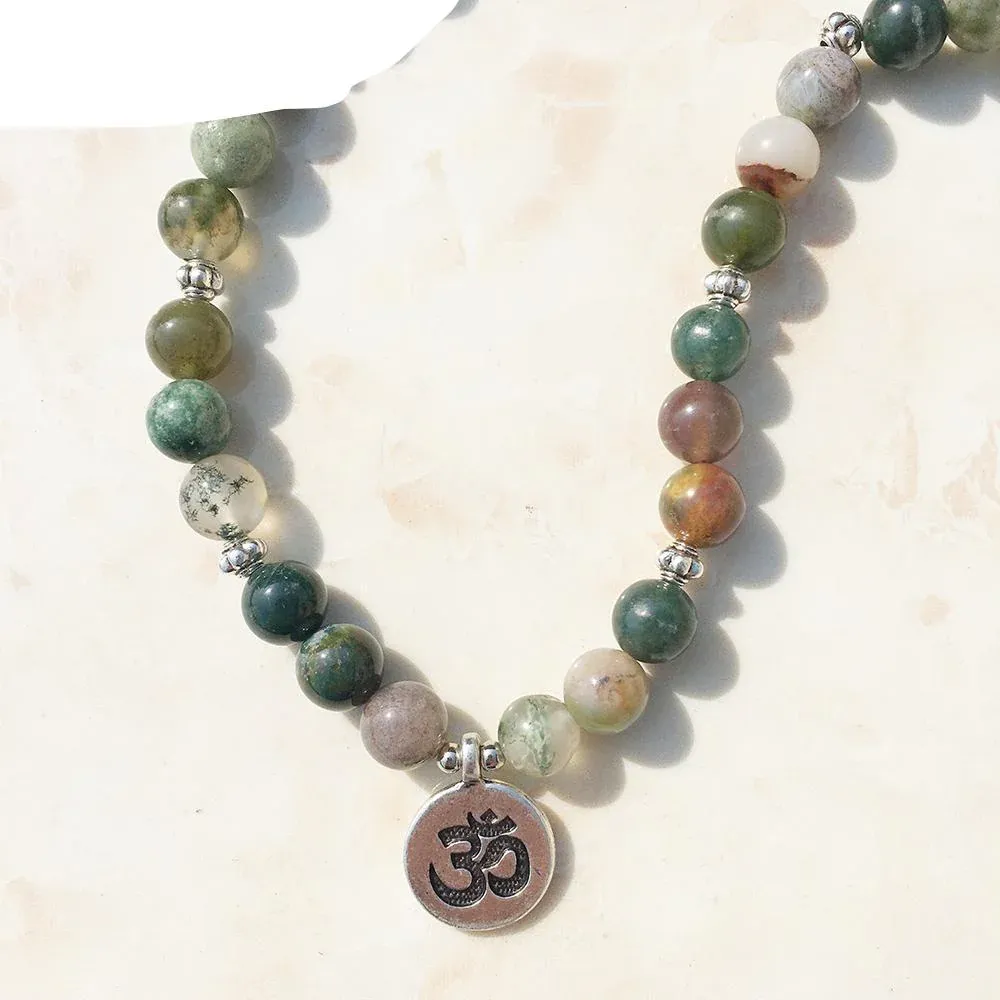 Bracelet Mala "Chanceuse" de 108 perles en Agate Indienne – Image 3