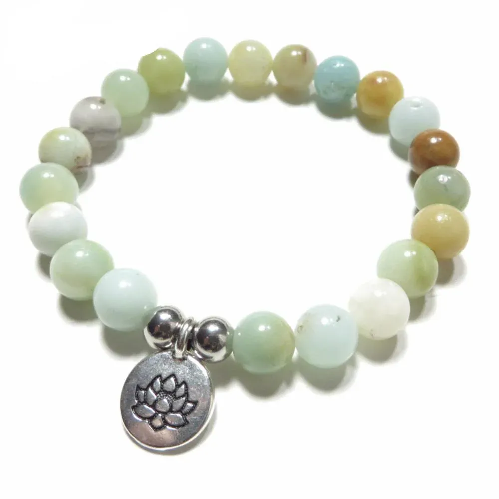 Bracelet Mala "Paix Intérieure" en Amazonite Naturelle – Image 3