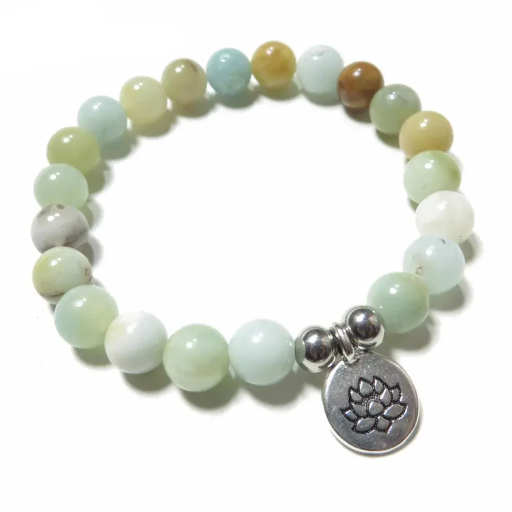 Bracelet Mala "Paix Intérieure" en Amazonite Naturelle – Image 2