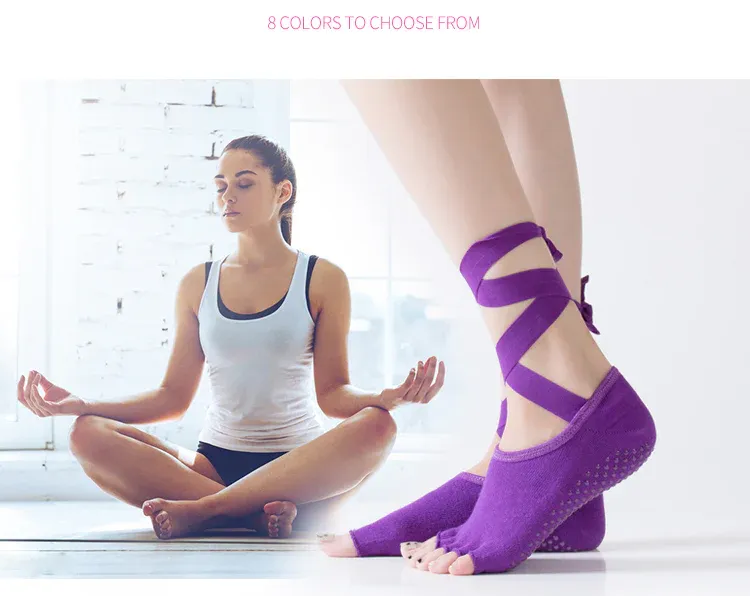 Chaussettes de Yoga Antidérapantes "Ballet" - 8 couleurs disponibes – Image 5
