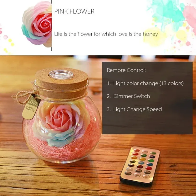 Bouteille Rose Lumineuse - 3 couleurs disponibles – Image 5