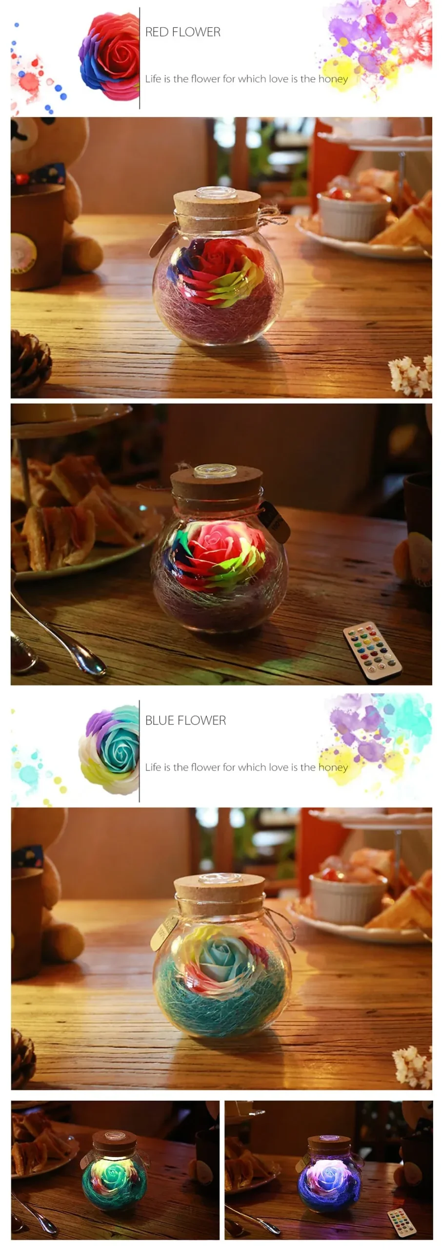 Bouteille Rose Lumineuse - 3 couleurs disponibles – Image 7