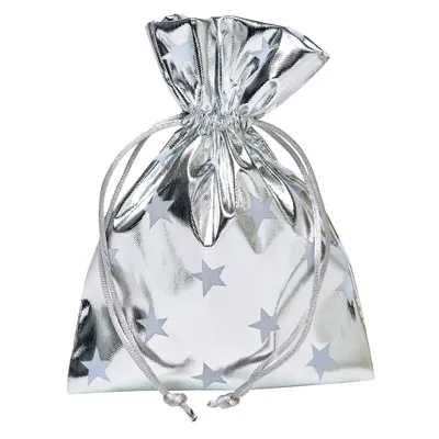 Sac de fête en tissu brillant argent
